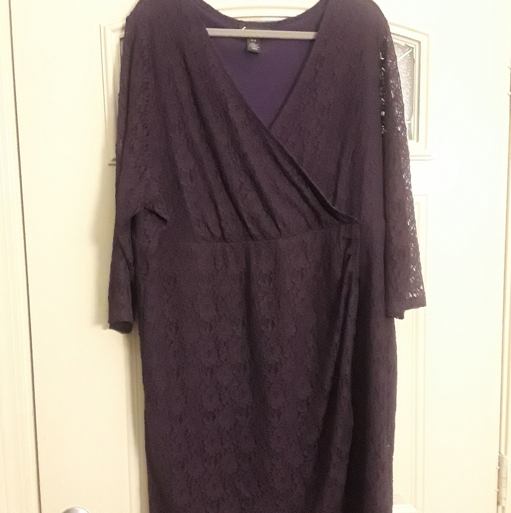 Lane Bryant Lace Faux Wrap Cocktail Dress